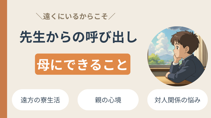 先生からの呼び出し｜遠方に子を預ける親のリアル 