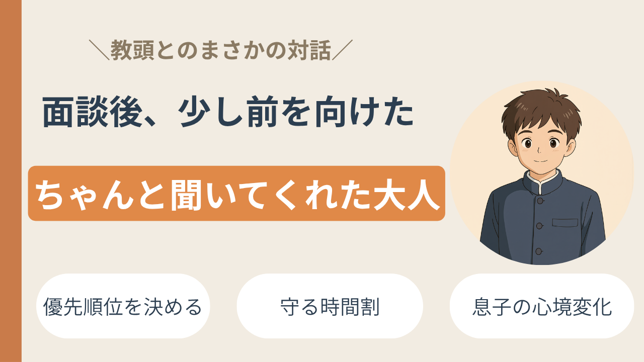 教頭との面談で息子が変わった